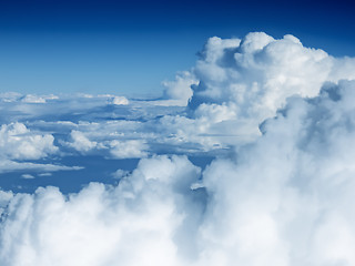 Image showing flight over the clouds