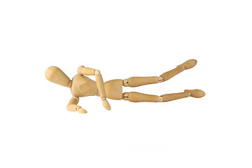 Image showing Wooden woman figure in action