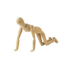 Image showing Wooden woman figure in action