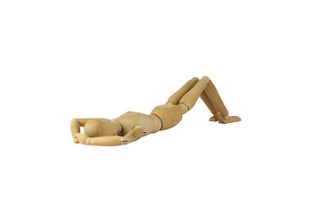 Image showing Wooden woman figure in action