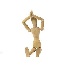 Image showing Wooden woman figure in action