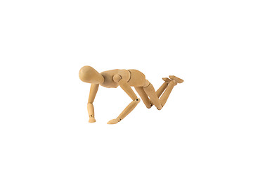 Image showing Wooden woman figure in action