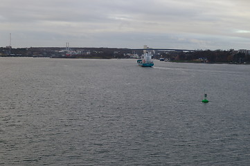 Image showing The wntrance to the Kieler canal in the Kieler fjord.