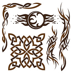 Image showing Vector set of Gothic and Celtic ornament for design