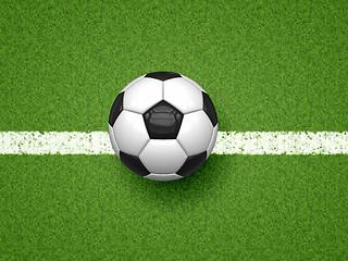 Image showing soccer ball on green grass