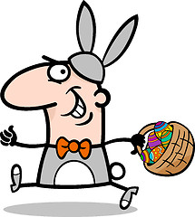 Image showing man in easter bunny costume cartoon