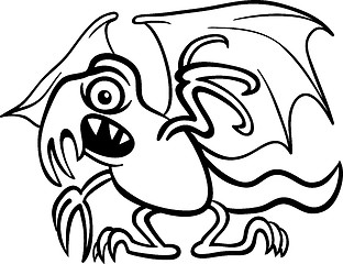 Image showing basilisk monster cartoon for coloring book