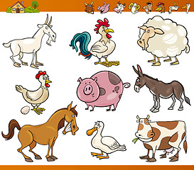 Image showing farm animals set cartoon illustration