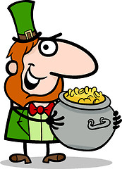 Image showing Leprechaun with gold cartoon illustration