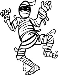 Image showing mummy cartoon for coloring book