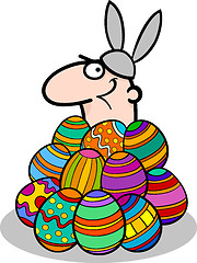 Image showing man in easter bunny costume cartoon