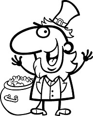 Image showing happy Leprechaun cartoon for coloring book