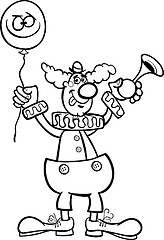 Image showing clown cartoon illustration for coloring
