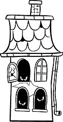 Image showing haunted house cartoon for coloring