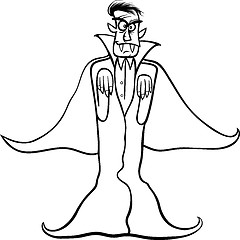 Image showing dracula vampire cartoon for coloring book