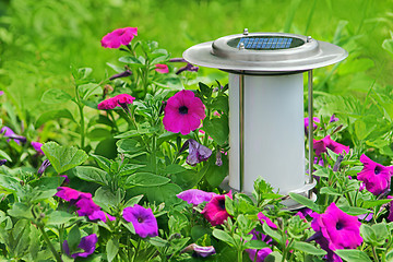 Image showing Solar powered garden lamp.