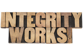 Image showing integrity works in wood type