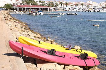 Image showing sea canoes