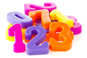 Image showing Colorful assorted plastic numbers