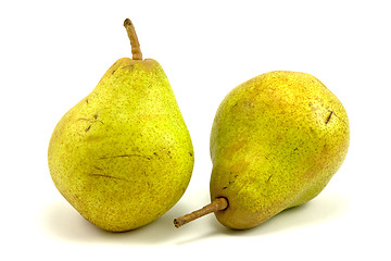 Image showing two green pears