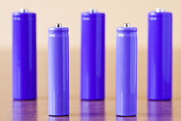 Image showing purple alkaline batteries