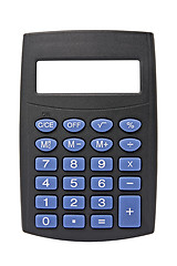 Image showing black calculator with blank screen