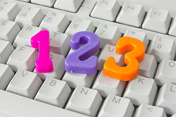 Image showing three numbers on the computer keyboard