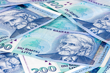 Image showing Lithuanian currency background