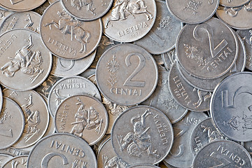 Image showing close-up of a silver coins