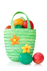 Image showing  eggs in the decorative basket