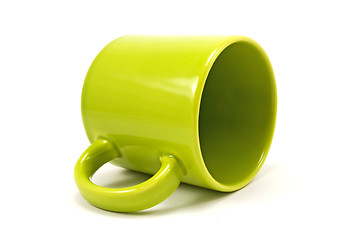 Image showing green teacup isolated on a white