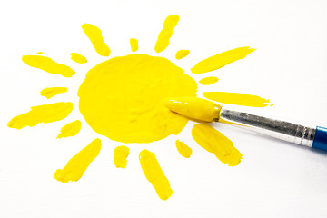 Image showing paintbrush and painted sun