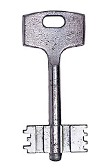 Image showing silver key isolated on a white background