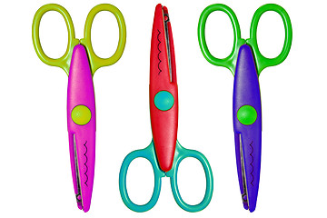 Image showing three color scissors 