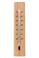 Image showing wooden thermometer