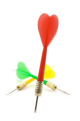 Image showing red,green and yellow darts