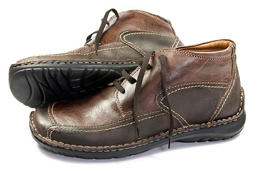 Image showing brown male leather shoes 