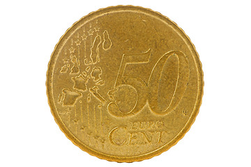 Image showing Fifty euro cents coin