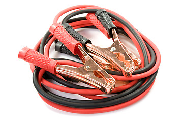 Image showing Car battery jumper cables
