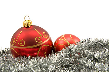 Image showing garland with christmas baubles