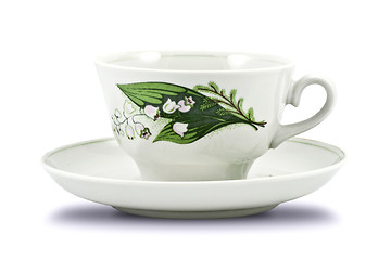 Image showing tea cup decorated with flowers