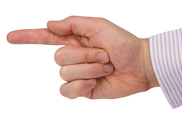 Image showing Hand pointing, touching or pressing