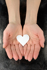 Image showing paper heart in a hands