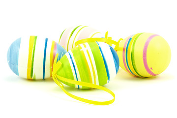 Image showing coclor easter eggs on white background