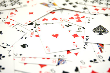 Image showing ace of hearts in a middle of cards