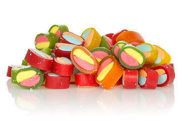 Image showing Jelly sweets with reflection on white background
