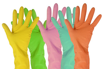 Image showing five color  gloves 