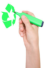 Image showing hand draws Recycling symbol