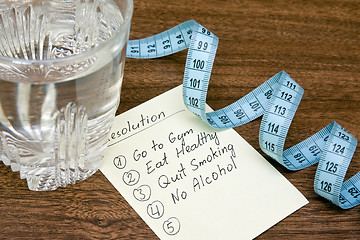 Image showing resolutions for healthy life