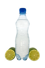 Image showing mineral water and a green lemons